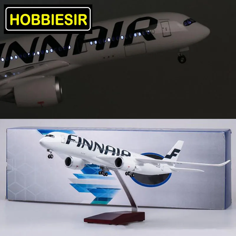 

47CM 1/142 Scale Airplane Airbus A350 Finland FINNAIR Airline Aircraft Model W Light & Wheel Diecast Plastic Resin Plane Toys