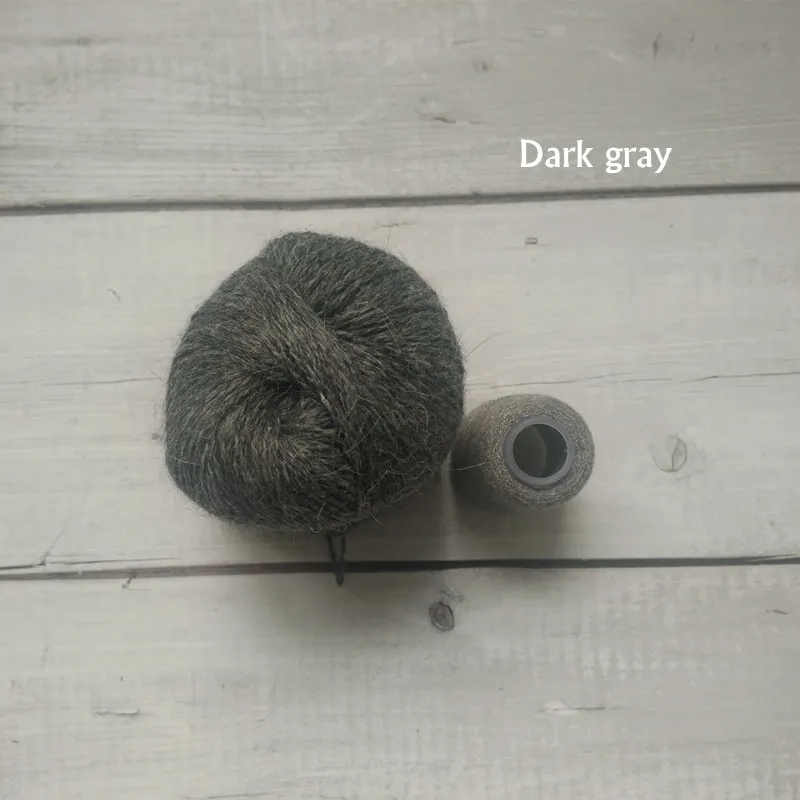 Dark gray Новорожденный обертывание фотографии реквизит, ручной работы пряжа с шерстью норки обертывание, ребенок фотографии реквизит - Цвет: Dark gray