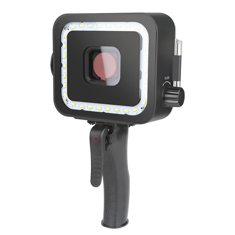 

Hot 3C-SHOOT 40M 900LM Underwater LED Video Light for GoPro Hero 7 6 5 Black Waterproof Diving Flash Lighting Fill in Lamp + Red