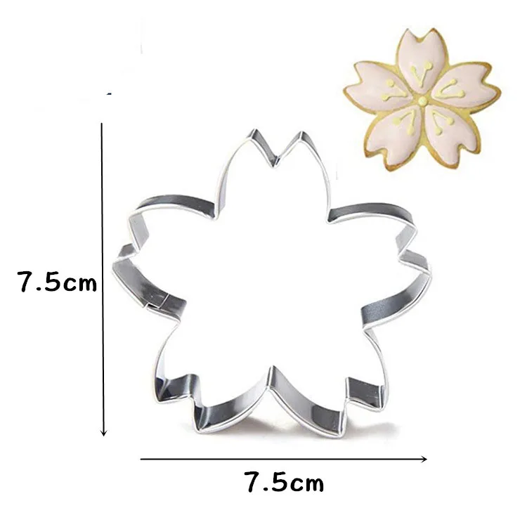 1pcs reposteria Cherry Blossom Stainless Steel Cookie Cutter Biscuit Mould Fondant Cake Decor Tools Cupcake Pastry Shop Bakewre