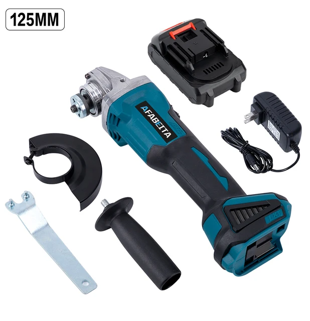 Brushless 125 100mm Electric Angle Grinder Machine 3 Speed For 18V Makita Battery Cordless DIY Woodworking