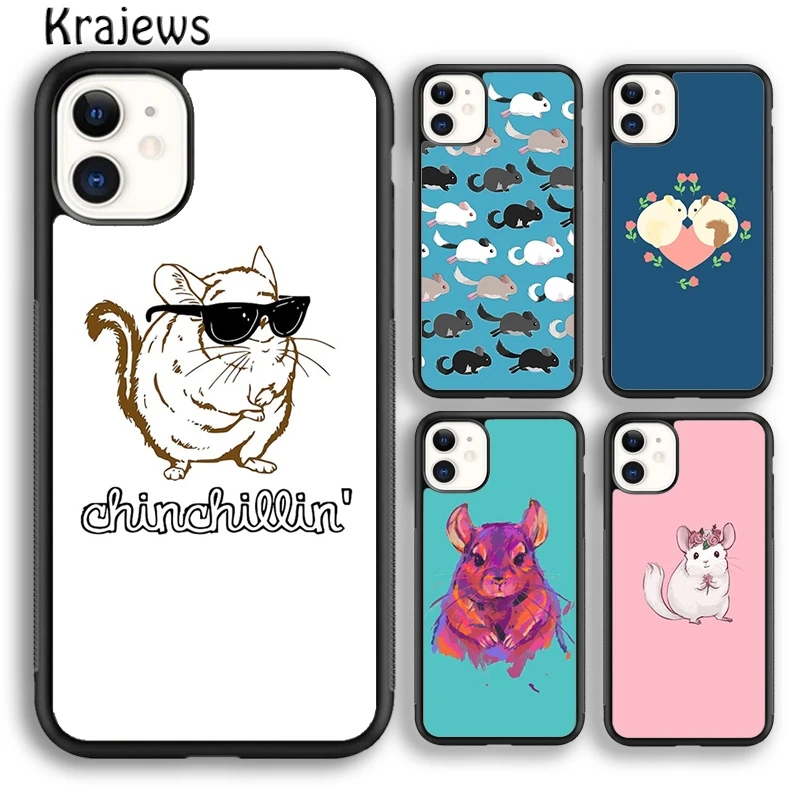 Красивый мягкий чехол krajew с шиншиллой из мультфильма для iPhone 5 SE 6 6s 7 8 plus X XR XS 11 12 13