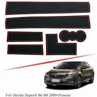 10pcs Car Styling For Skoda Superb B6 B8 2009-Present Latex Gate slot pad Interior Door Groove Mat Non-slip dust Mat Accessory