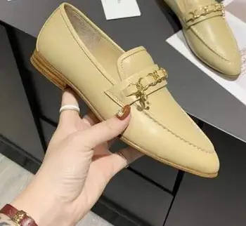 

2020 NEW women loafers flat shoes for women flat shoes genuine leather High-quality luxury brand three colors size 35-40