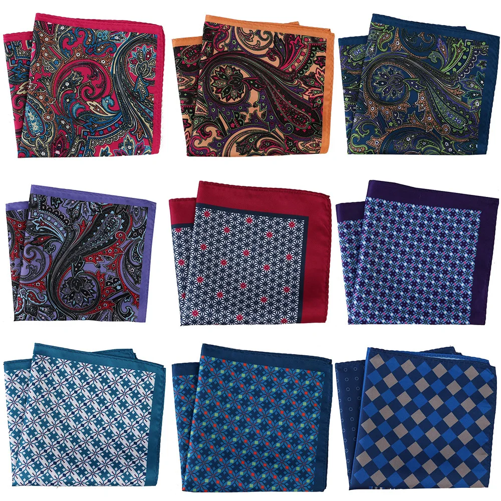 30*30cm Polyester Paisley 30Colors Pocket Handkerchief Towel Floral Patchwork Wedding Party Square One Side Print | Аксессуары для