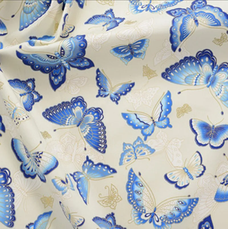 烫金印花蝴蝶米色