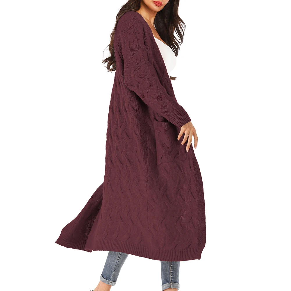 Hot Autumn Winter Knitted Sweater Large Size Loose Cardigans Top Women Pocket Thick Sweater Hot Autumn Winter Knitted Sweater Large Size Loose Cardigans Top Women Pocket Thick Sweater