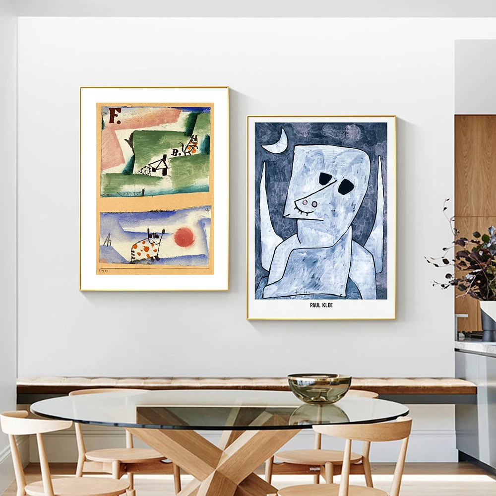 Paul Klee Exhibition Poster Abstract Angel Prints 1919 Vintage Artwork Painting Modern Wall Canvas Pictures Bedroom Home Decor