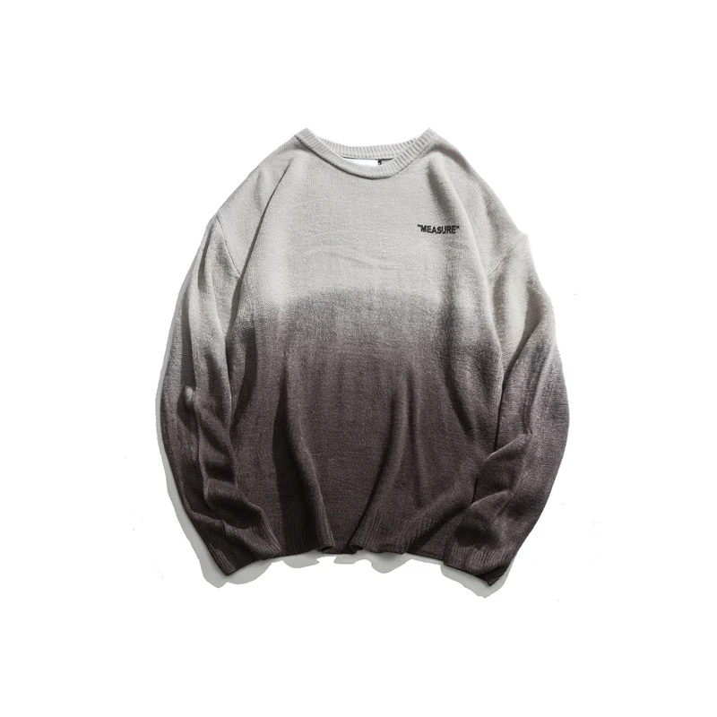Japanese Harajuku Knitted Graphic Gradient Sweater for Men and Women Urban Streetwear Hip Hop Graphic Pullover Jumper Plus Size