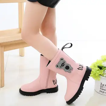 

Fur Kids Snow Boots Winter Female Fashion Boots Girls Princess Knee-length Martin Boots Kids Casual Sport Shoes Hot Sneakers