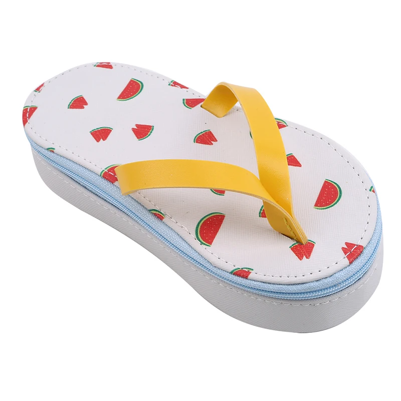 Fruit watermelon Сумки для хранения с принтом фруктов творческие Тапочки Форма пенал для мужчин и женщин стационарный чехол для карандашей косметичка большой вместительности сумка - Цвет: Fruit watermelon