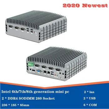 

Intel 6th/7th/8th generation Fanless mini pc 4XUSB2.0 2XUSB2.0 6XCOM