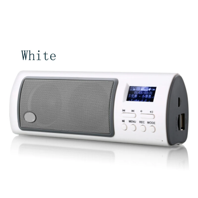 White Портативные мини Bluetooth колонки стерео Многофункциональный цифровой ЖК-дисплей с fm-радио Поддержка TF карты воспроизведения и рекордер - Color: White