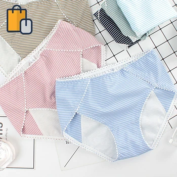 

New Women Menstrual Panties Leak Proof Physiological Underwear Cotton Mid Waist Anti-leakag Briefs Lingerie