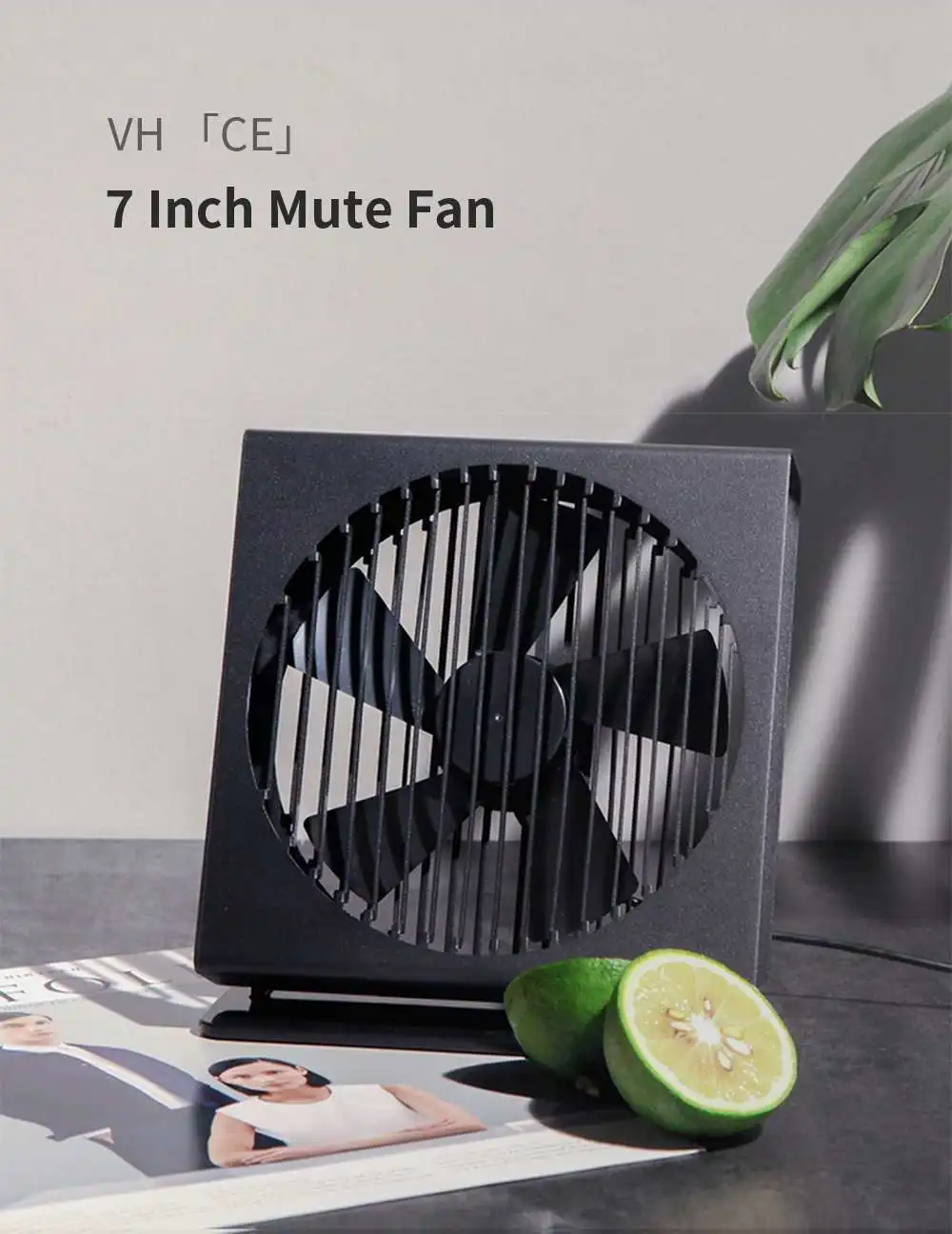 Xiaomi VH CE 7 Inch Portable Mini Metal Mute Fan Dual Mode Home Office Desk Brushless Motor Fan