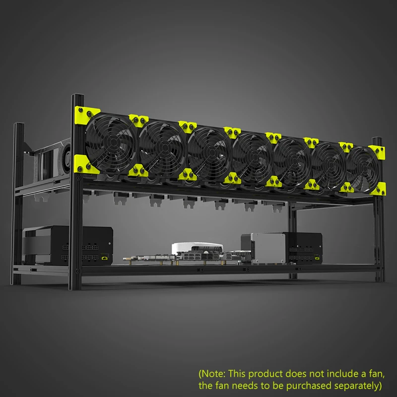 VEDDHA V3C 8 GPU Graphics Card Rack All-Aluminum Multi-Graphics Card Rack Can Be Superimposed On Black Server Chassis