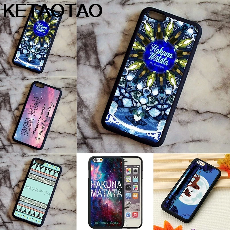 KETAOTAO Hakuna Matata для iPhone 4S SE 5C 5S 6 6S 7 8 Plus X XR XS MAX для samsung черный мягкий чехол для телефона резиновый силиконовый