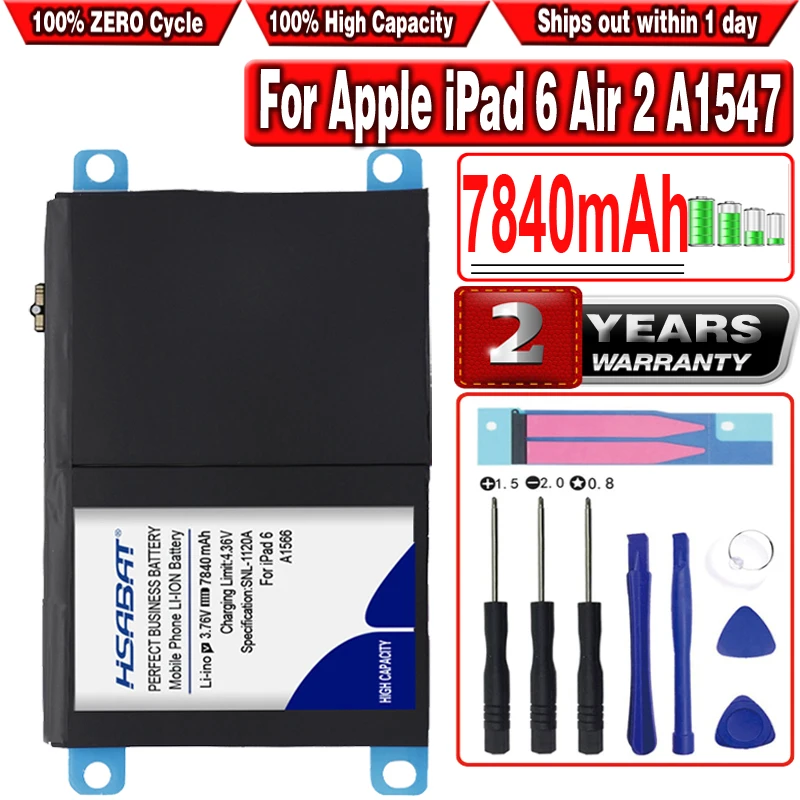 Аккумулятор HSABAT 7840 мАч A1547 для Apple iPad 6 Air 2 A1566 A1567 | Компьютеры и офис