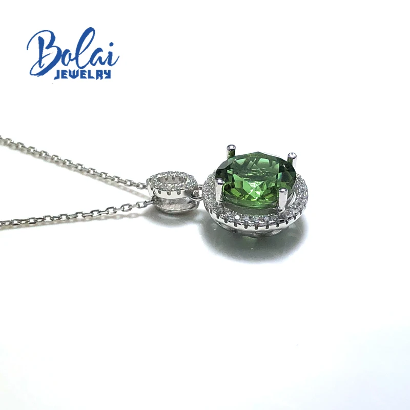 Bolaijewelry, кулон zultanite, создающий цвет, меняющий драгоценный камень, Круглый 10 мм, с стерлингового серебра 925 пробы, модные украшения для девочек