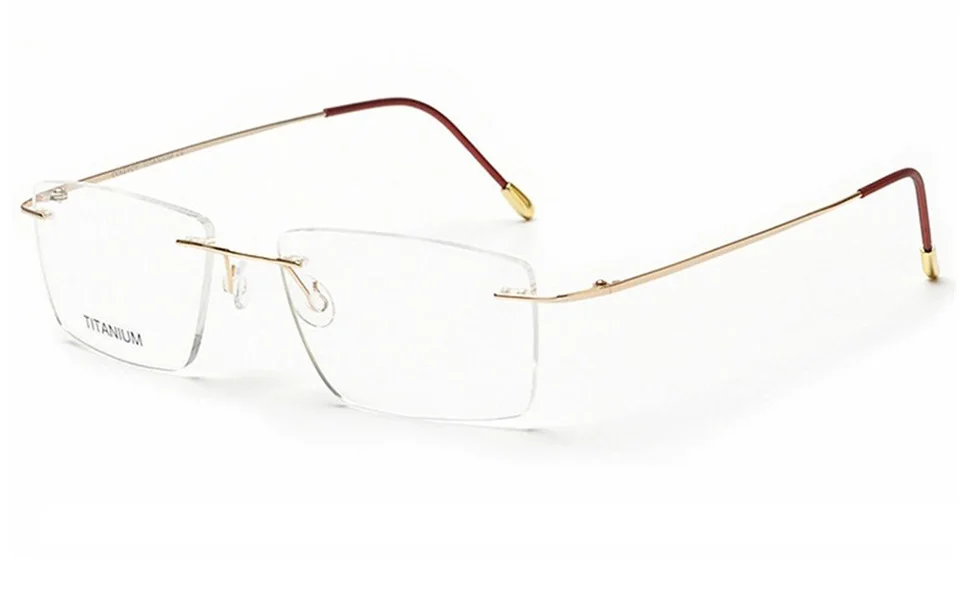 ELECCION чистая титановая оправа Glsseses оправа мужские очки для близорукости мужские Оптические Оправы квадратный рецепт; очки женские - Цвет оправы: C2. Gold Frame
