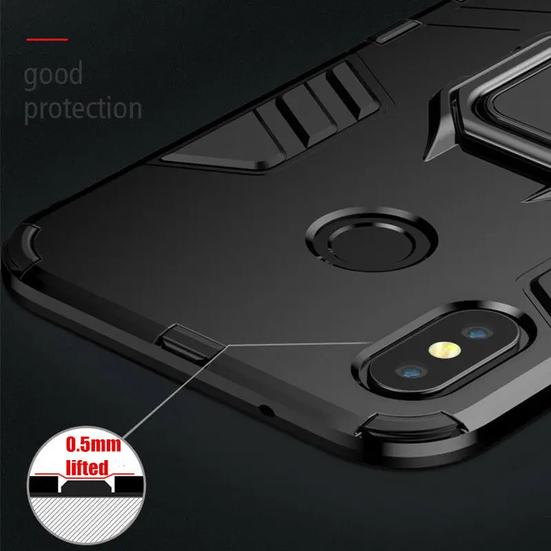 Кольцевой магнитный держатель Броня Жесткий Чехол для Xiaomi Mi 9 8 A1 A2 Lite Pocophone F1 задняя крышка чехол-бампер для телефона