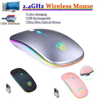 

Wireless Silent Ultra Slim 2.4GHz Optical Mouse 1600dpi USB Rechargeable Wireless For PC Laptop Notebook Computer Peripherals