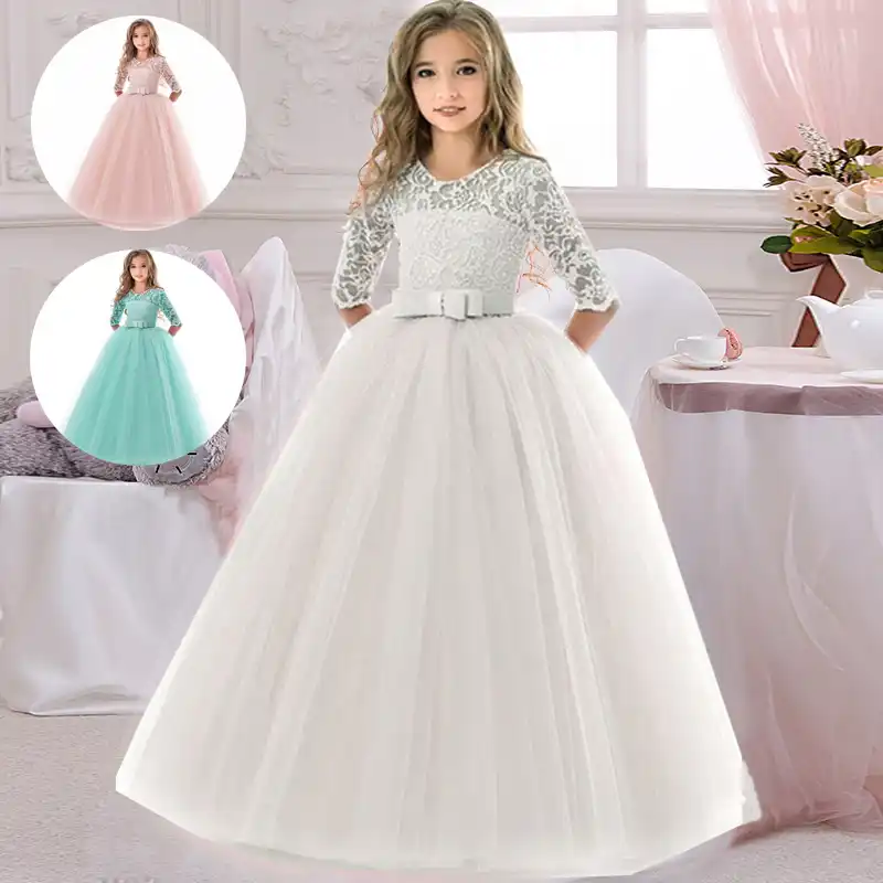 21 Prinzessin Spitze Kleid Kinder Blume Hochzeit Kleider Fur Madchen Vintage Kinder Weihnachten Kleider Fur Party Ballkleid Kostum Kleider Aliexpress