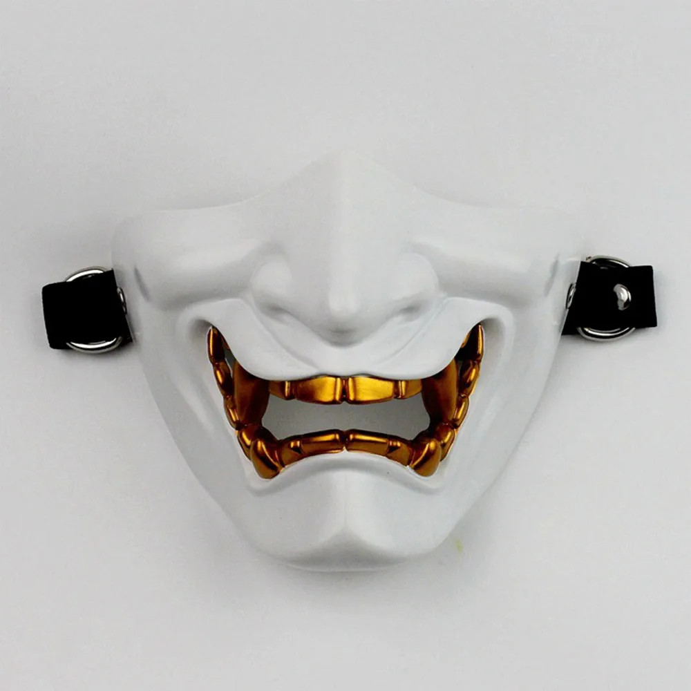 Хэллоуин рейв маска аксессуары жабо половина лица Косплей самурайский дьявол тактические Вечерние Маски фестиваль#3