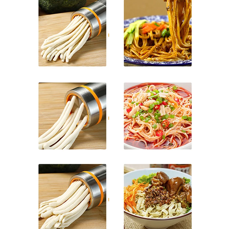 7 in 1 Stainless Steel Manual Pasta Maker Noodle Maker Press Spaetzle Machine Kitchen Tool Gadgets and Accessories with 7 Molds