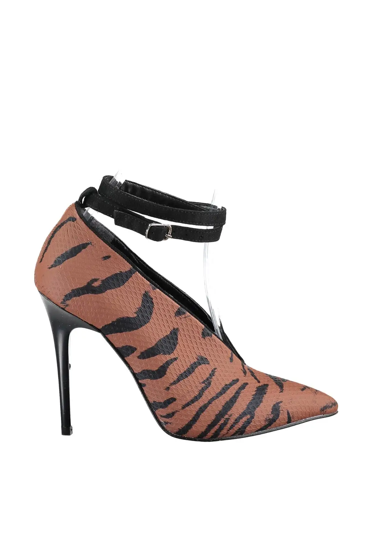 Trendyol/коричневые женские туфли на высоком каблуке с рисунком зебры TAKAW20TO0020