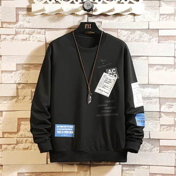 

Autumn Spring 2020 Hoodie Sweatshirt Mens Black White Hip Hop Punk Pullover Streetwear Casual Fashion Clothes Plus OVERSize 5XL