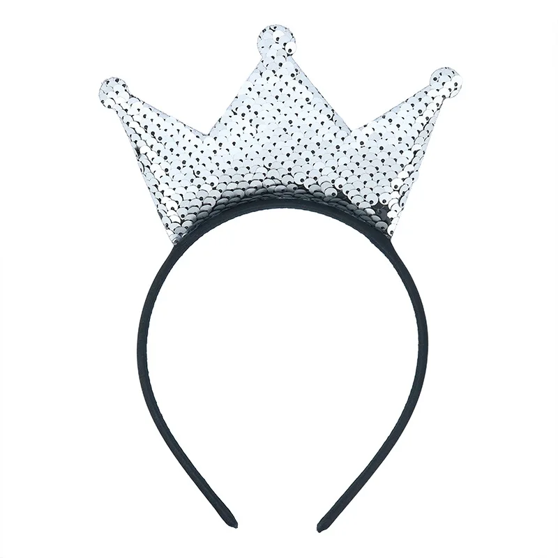 22 crown Ободки с бантом и блестками для девочек; блестящая подвеска; детский обруч для волос с блестками; Двусторонняя повязка для волос на день рождения - Цвет: 22 crown