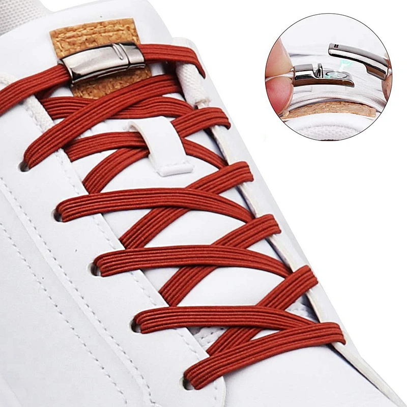 1 Pair 24 Colors Flat Magnetic Shoelaces Elastic No Tie Shoe laces For Kids Adult Unisex Sneakers Shoelace Quick Lazy Laces