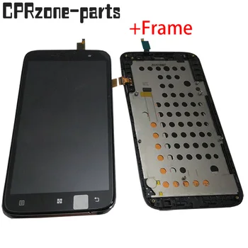 

5.5" lcd with frame For Lenovo A850 lcd display with touch screen digitizer sensor panel assembly free shipping