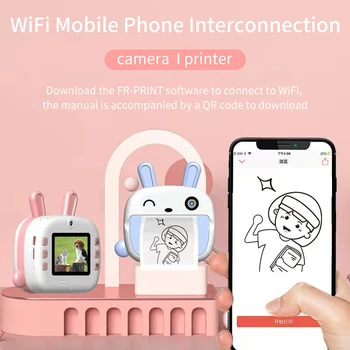 Cámara instantánea Digital e impresión para niños, 1080P, 2,4 ", cámara de vídeo HD para niños, cámara Dual frontal y trasera, WiFi, foto bonita