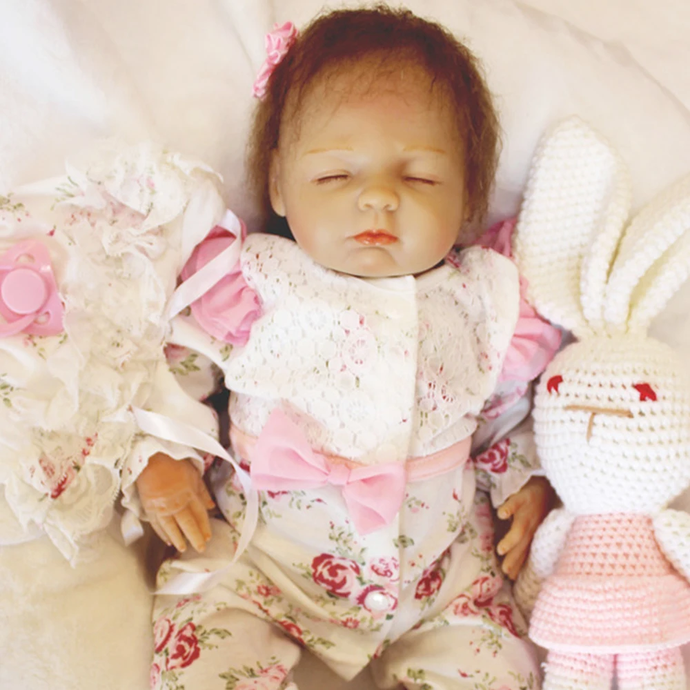 Мягкие reborn baby силиконовые куклы 1" 48 см bebes младенец получивший новую жизнь девочка как новорожденная Интерактивная кукла-Пупс Спящая кукла, подарок для девочки