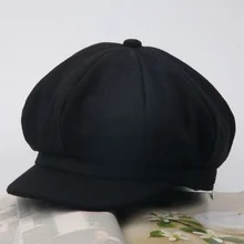 Новая модная осенне-зимняя корейская детская берет, одноцветная восьмиугольная кепка, детская шапка, уличная Кепка для мальчиков и девочек, повседневные Шапки FIF66