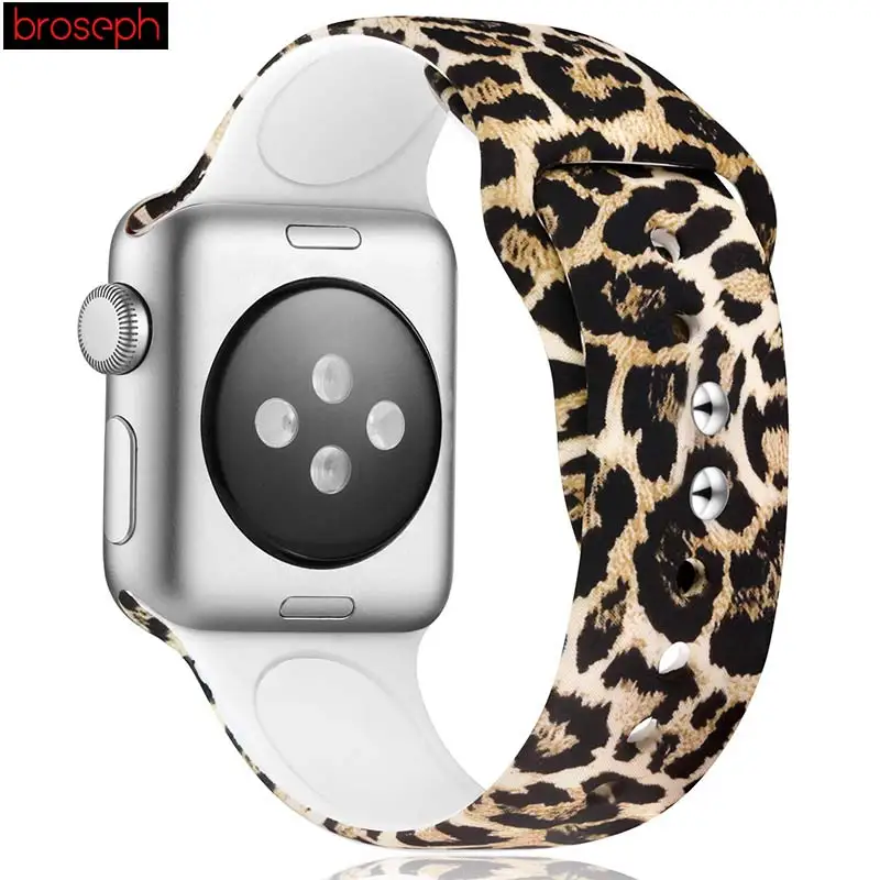 Напечатанный ремешок для apple watch 4 band 40 мм 44 мм силиконовые ремешки для часов для iwatch 3 2 1 band 38 мм 42 мм браслет