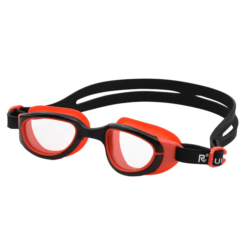 Профессиональные детские очки для плавания противотуманные прозрачные водонепроницаемые очки для плавания для мальчиков и девочек силиконовые детские очки чехлы - Цвет: Black with Red