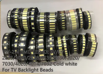 

*10pcs=200pcs For TV Backlight Beads 2835/3030/3535/3014/5630/6030/7020/7030/7032 1W/0.5W SMD LED Kit Cold White 20 Values 3V