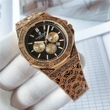 

Audemars- Piguet- new Luxury Brand Wristwatch Mens women Watches Quartz Watch with Stainless Steel Strap relojes 5587