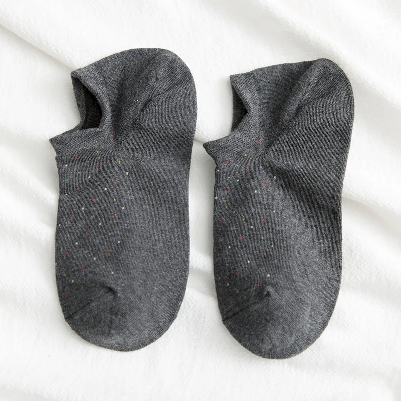 1 пара, мужские хлопковые короткие носки для мужчин, деловые повседневные однотонные короткие мужские носки, носки-тапочки европейские размеры 39-44, Meias - Цвет: DarkGrey