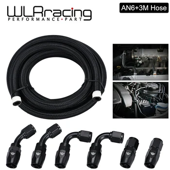 

WLR AN6 0/45/90 Degree Aluminum Reusable Swivel Hose End Fitting+3Meter Fuel Hose Line Adapter Kit E85 Tube