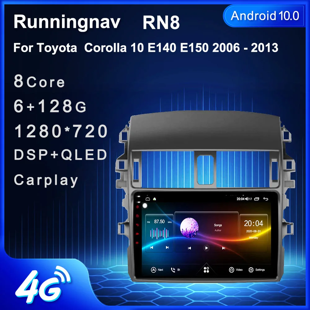 Автомагнитола на Android 10 1 мультимедийный плеер с GPS-навигацией для Toyota Corolla 2007 2008 2009