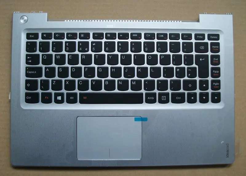 Новая Оригинальная клавиатура США для lenovo Ideapad U330 U330P, чехол для рук, Клавиатура Великобритании, верхний чехол, серебристый, черный, большой ключ ввода - Цвет: UK silver