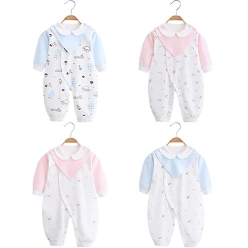 

2020 Winter And Autumn Infant One-Piece Suit With Romper Crawling Clothes Cotton Long-Sleeved Rompers Baby