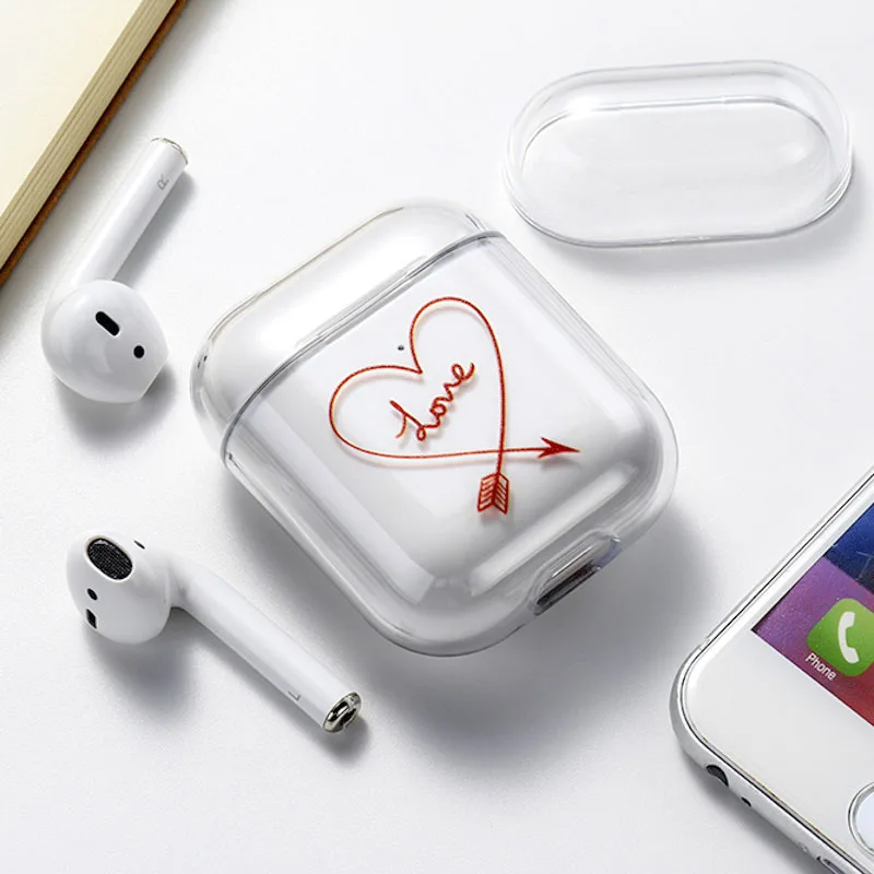 Чехол для Airpods Apple, чехол, роскошный Твердый чехол с мультяшным котом, прозрачный защитный чехол для Airpod 1 2