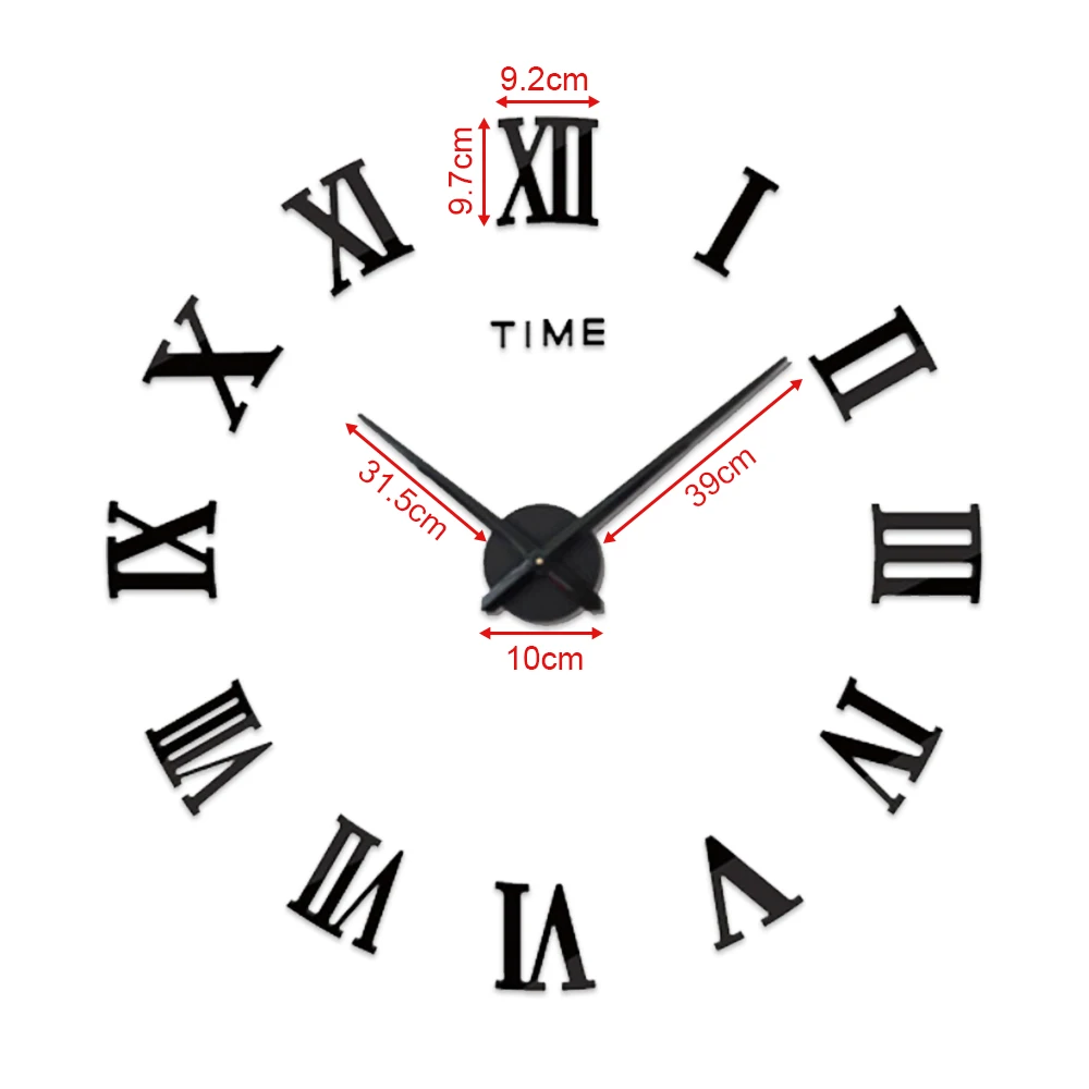 Precise Silent DIY Wall Clock 60 120cm Easy to Assemble 3D Effect Fill