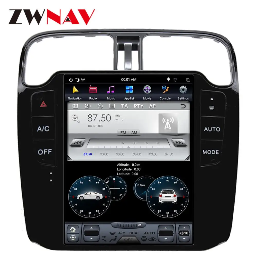 Вертикальный экран ZWNAV Tesla Android 9 0 PX6 4 + 128 Гб Встроенный Автомобильный CARPLAY для