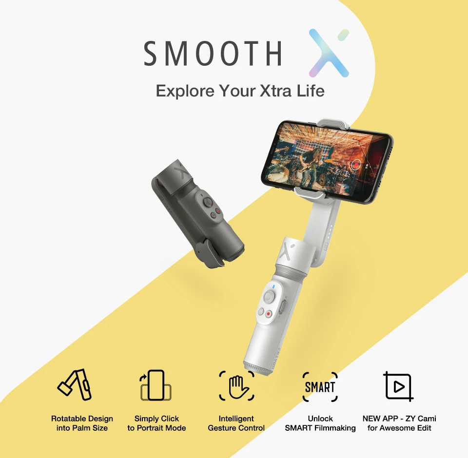 Б/у Zhiyun Smooth X селфи палка стабилизатор Gimbal Palo ручной vlog anti shake для iPhone Huawei Xiaomi Redmi